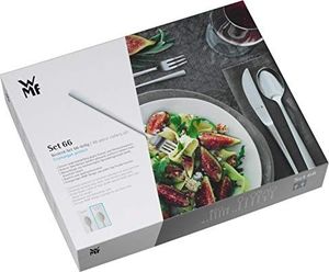 WMF Zestaw sztućców WMF Virginia, osoby 12, sztuki 66, sztuki 60 ze sztućcami do serwowania, ostrze noża włożone, stal nierdzewna Cromargan Protect, częściowo matowa, odporna na zarysowania, można myć w zmywarce 8