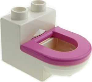 LEGO Lego Duplo Toaleta meblowa biała ciemnoróżowa toaleta z deską sedesową łazienka domek dla lalek 4911c05 x1 1