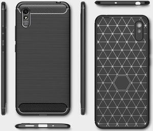 Alogy Etui Alogy Rugged Armor do Xiaomi Redmi 9A czarne + Szkło Alogy uniwersalny 9