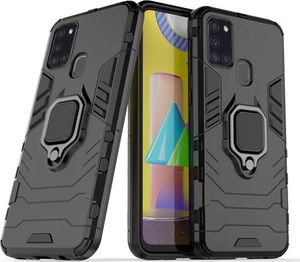 Alogy Etui Alogy Stand Ring Armor do Samsung Galaxy A21s czarne + Szkło 3mk uniwersalny 2