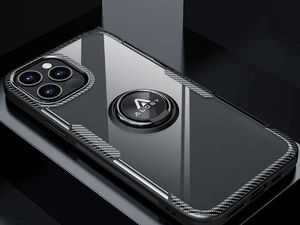 Alogy Etui Alogy Ring Holder Armor do Apple iPhone 12 Pro Max czarne + Szkło Alogy uniwersalny 2