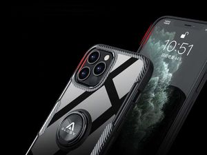 Alogy Etui Alogy Ring Holder Armor do Apple iPhone 12 Pro Max czarne + Szkło Alogy uniwersalny 4