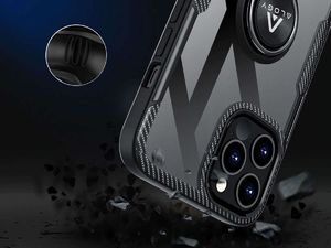 Alogy Etui Alogy Ring Holder Armor do Apple iPhone 12 Pro Max czarne + Szkło Alogy uniwersalny 8