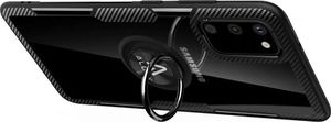 Alogy Etui Alogy Ring Holder Clear Armor do Samsung Galaxy S20 czarne + Szkło Alogy Full uniwersalny 3