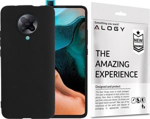 Alogy Etui silikonowe Alogy slim case do Xiaomi Redmi K30 Pro czarne + Szkło Alogy Full uniwersalny 5