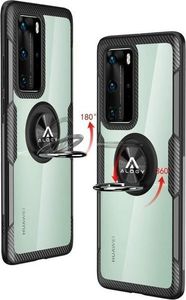 Alogy Etui Alogy Ring Holder Clear Armor do Huawei P40 Pro czarne + Szkło Alogy Full uniwersalny 7