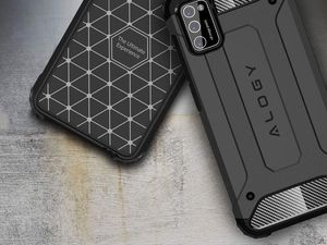 Alogy Etui Alogy Hard Armor do Samsung Galaxy A41 szare + Szkło Alogy uniwersalny 5