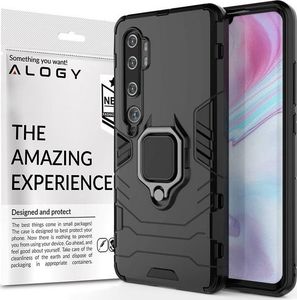 Alogy Etui Alogy Stand Ring Armor do Xiaomi Mi Note 10/ 10 Pro czarne + Szkło Alogy 3D uniwersalny 1