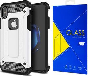 Alogy Etui Pancerne Alogy Apple iPhone X Xs Hard Armor Białe + Szkło uniwersalny 2