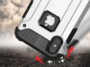 Alogy Etui Pancerne Alogy Apple iPhone X Xs Hard Armor Białe + Szkło uniwersalny 7