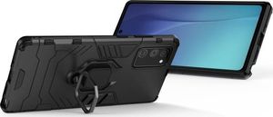Alogy Etui Alogy Stand Ring Armor do Samsung Galaxy Note 20 czarne + Szkło 3mk uniwersalny 3