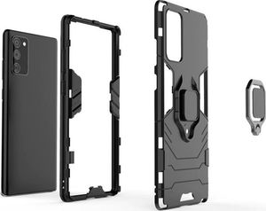 Alogy Etui Alogy Stand Ring Armor do Samsung Galaxy Note 20 czarne + Szkło 3mk uniwersalny 4