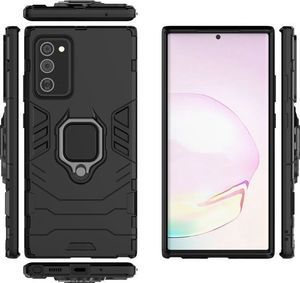 Alogy Etui Alogy Stand Ring Armor do Samsung Galaxy Note 20 czarne + Szkło 3mk uniwersalny 7