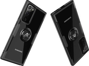 Alogy Etui Alogy Ring Holder Clear Armor do Samsung Galaxy Note 20 czarne + Szkło 3mk uniwersalny 8