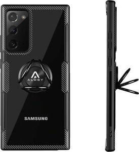 Alogy Etui Alogy Ring Holder Clear Armor do Samsung Galaxy Note 20 czarne + Szkło 3mk uniwersalny 10