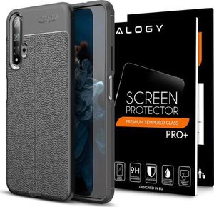 Alogy Etui Alogy Leather Armor do Huawei Honor 20 czarne + Szkło Alogy uniwersalny 11