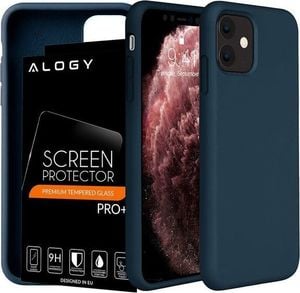 Alogy Etui Alogy Thin Soft Case do Apple iPhone 11 granatowe + Szkło Alogy uniwersalny 5