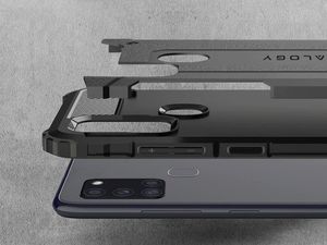 Alogy Etui Alogy Hard Armor do Samsung Galaxy A21s szare + Szkło 3mk uniwersalny 6