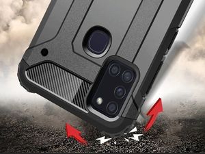 Alogy Etui Alogy Hard Armor do Samsung Galaxy A21s szare + Szkło 3mk uniwersalny 7