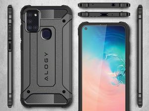 Alogy Etui Alogy Hard Armor do Samsung Galaxy A21s szare + Szkło 3mk uniwersalny 8