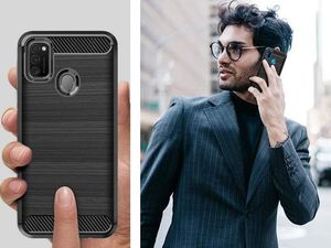 Alogy Etui Alogy Rugged Armor do Samsung Galaxy M21 czarne + Szkło 3mk uniwersalny 4