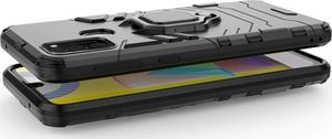 Alogy Etui Alogy Stand Ring Armor do Samsung Galaxy M21 czarne + Szkło 3mk uniwersalny 4