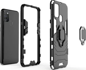 Alogy Etui Alogy Stand Ring Armor do Samsung Galaxy M21 czarne + Szkło 3mk uniwersalny 5
