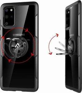 Alogy Etui Alogy Ring Holder Clear Armor do Samsung Galaxy S20 Plus czarne + Szkło Alogy Full uniwersalny 6