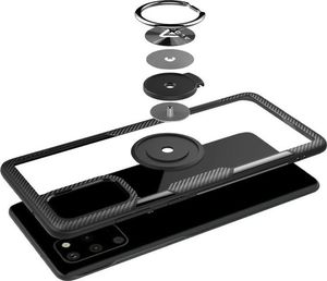 Alogy Etui Alogy Ring Holder Clear Armor do Samsung Galaxy S20 Plus czarne + Szkło Alogy Full uniwersalny 7
