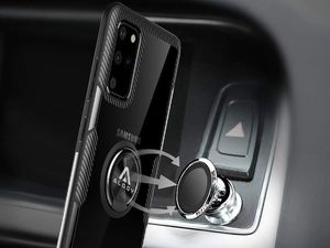 Alogy Etui Alogy Ring Holder Clear Armor do Samsung Galaxy S20 Plus czarne + Szkło Alogy Full uniwersalny 8