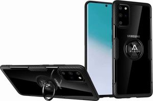 Alogy Etui Alogy Ring Holder Clear Armor do Samsung Galaxy S20 Plus czarne + Szkło Alogy Full uniwersalny 9
