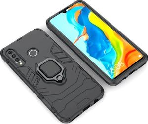 Alogy Etui Alogy Stand Ring Armor do Huawei P30 Lite czarne + Szkło Alogy cały ekran uniwersalny 2