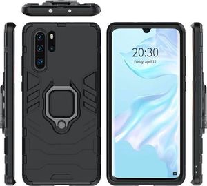 Alogy Etui Alogy Stand Ring Armor do Huawei P30 Pro czarne + Szkło Alogy cały ekran uniwersalny 2