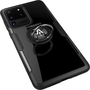 Alogy Etui Alogy Ring Holder Clear Armor do Samsung Galaxy S20 Ultra czarne + Szkło Alogy Full uniwersalny 2