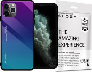 Alogy Etui Alogy Aurora Armor do iPhone 11 Pro Max fioletowo-niebieskie 03 + Szkło Alogy uniwersalny 1