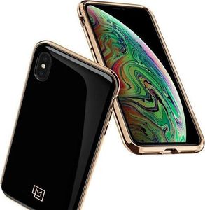 Spigen Etui Spigen LA Manon Apple iPhone Xs Max Gold Black + Szkło SGP uniwersalny 2