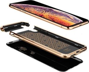 Spigen Etui Spigen LA Manon Apple iPhone Xs Max Gold Black + Szkło SGP uniwersalny 4