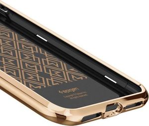 Spigen Etui Spigen LA Manon Apple iPhone Xs Max Gold Black + Szkło Alogy uniwersalny 5