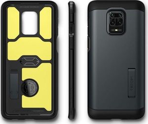 Spigen Etui Spigen Tough Armor do Xiaomi Redmi Note 9S/ Pro/ Max Metal Slate + Szkło 3mk uniwersalny 3