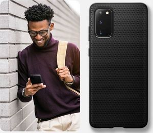 Spigen Etui Spigen Liquid Air do Samsung Galaxy S20 Plus Matte Black + Szkło Alogy Full uniwersalny 4
