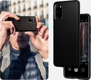 Spigen Etui Spigen Liquid Air do Samsung Galaxy S20 Plus Matte Black + Szkło Alogy Full uniwersalny 6