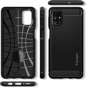 Spigen Etui Spigen Rugged Armor do Samsung Galaxy M31s Matte Black + Szkło 3mk uniwersalny 4