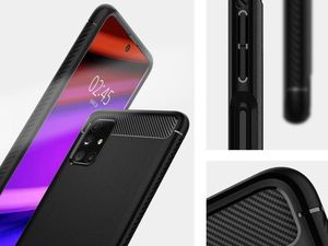 Spigen Etui Spigen Rugged Armor do Samsung Galaxy M31s Matte Black + Szkło 3mk uniwersalny 5