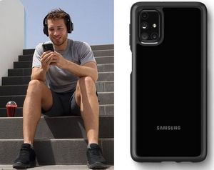 Spigen Etui Spigen Ultra Hybrid do Samsung Galaxy M31s Matte Black + Szkło 3mk uniwersalny 6
