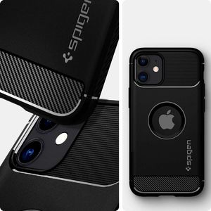 Spigen Etui Spigen Rugged Armor do Apple iPhone 12 Mini 5.4 Matte Black + Szkło Alogy uniwersalny 6