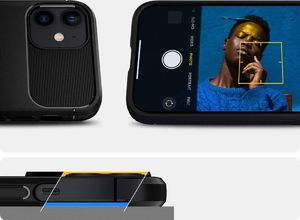 Spigen Etui Spigen Rugged Armor do Apple iPhone 12 Mini 5.4 Matte Black + Szkło Alogy uniwersalny 7