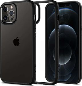 Spigen Etui Spigen Ultra Hybrid do Apple iPhone 12/ 12 Pro 6.1 Matte Black + Szkło Alogy uniwersalny 1