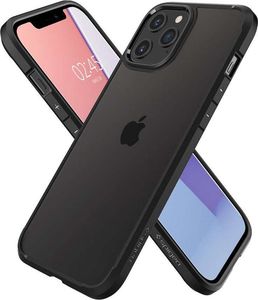 Spigen Etui Spigen Ultra Hybrid do Apple iPhone 12/ 12 Pro 6.1 Matte Black + Szkło Alogy uniwersalny 5
