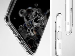Spigen Etui Spigen Ultra Hybrid S do Samsung Galaxy S20 Ultra Crystal Clear + Szkło Alogy Full uniwersalny 3
