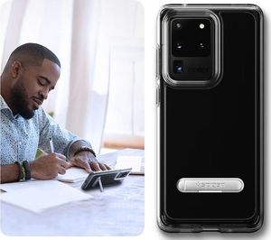 Spigen Etui Spigen Ultra Hybrid S do Samsung Galaxy S20 Ultra Crystal Clear + Szkło Alogy Full uniwersalny 4